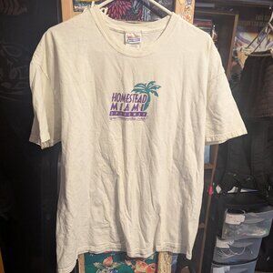 Vintage NASCAR Homestead Miami Speedway Coca Cola Zero White T-Shirt sz XL